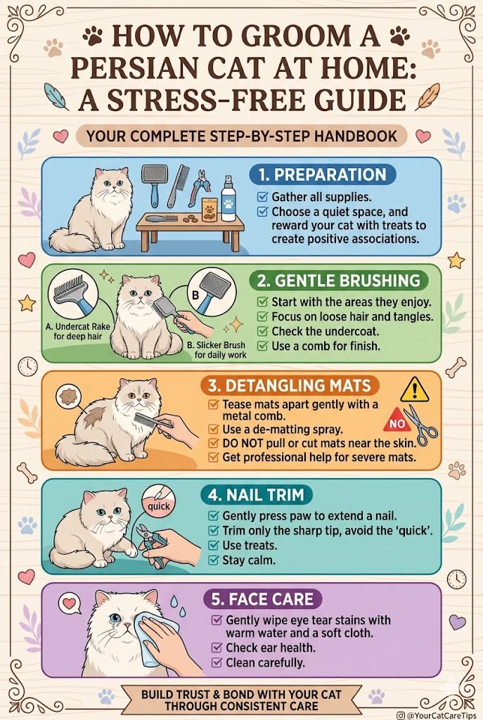 Persian Cat Care Guide: Daily Care, Grooming, and Health